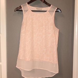 pink circular patterned sleeveless top